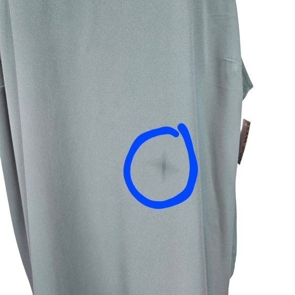 NWT Nine West Dusty‎ Teal V-Neck Chiffon Sleeveless Blouse Size 3X Women's - Picture 3 of 8